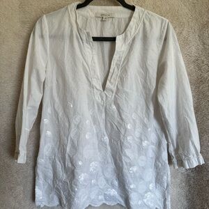 Elegant White Tunic with Sequin Details